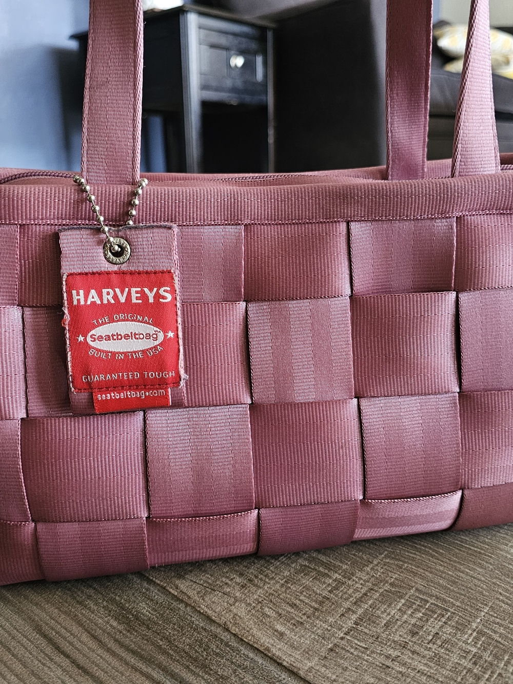 Harveys Woven Seatbelt Tote - Dusty Rose
